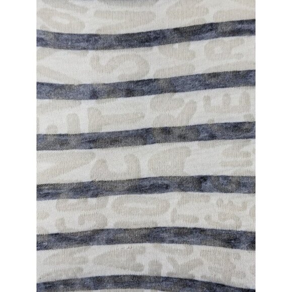 Armani Exchange Womens M Sheer Top Tissue T Shirt Black Striped Logo Text Thin - Picture 5 of 6